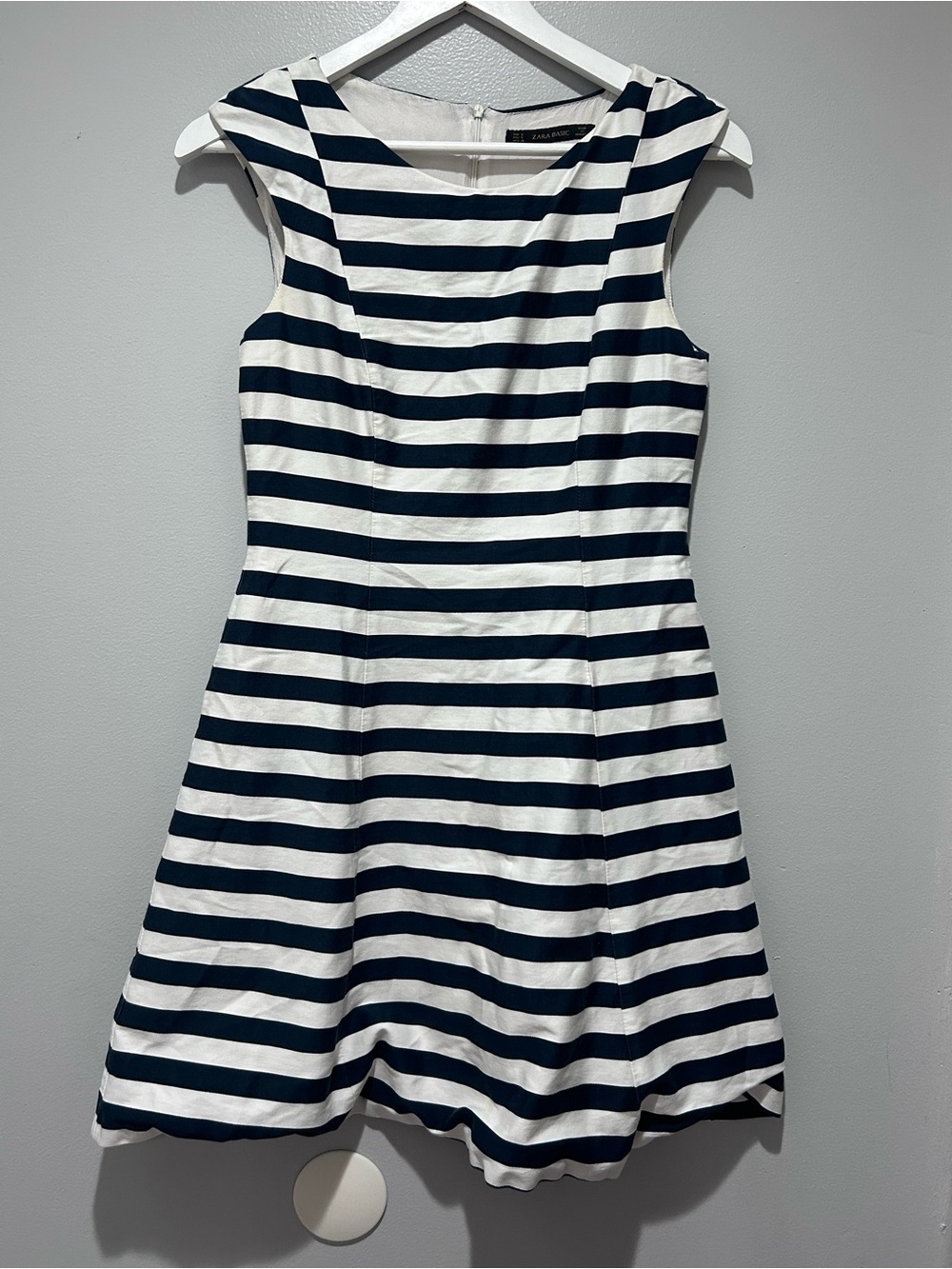 Zara Navy and White Striped Dress